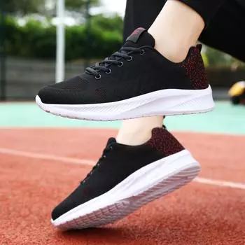 Мужская обувь Легкие кроссовки для бега с мягкой подошвой высокого качества для тренировок Дышащие повседневные сетчатые кроссовки для бега Мужской теннис 38 черный белый