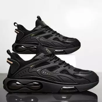 Мужская обувь лета 2024 года, новая дышащая обувь, мужская тенденция, универсальная спортивная обувь с толстой подошвой и нескользящей подошвой, повседневная обувь Daddy 39