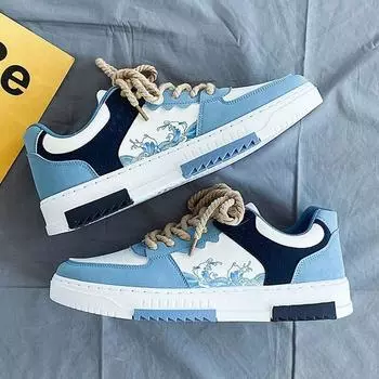 Мужская обувь Летние дышащие маленькие белые туфли Мужские трендовые туфли из одинаковой ткани Толстая подошва Спортивная повседневная обувь для доски Модная обувь 39