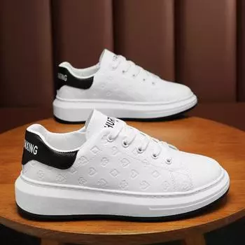 Мужская обувь, летние дышащие маленькие белые туфли, мужские студенческие трендовые универсальные спортивные повседневные туфли на толстой подошве, туфли для досок 39