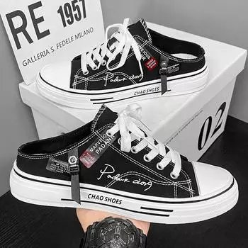 Мужская обувь, летние новые дышащие полутапочки, модная спортивная обувь для отдыха на открытом воздухе, корейская версия молодежной парусиновой обуви 39