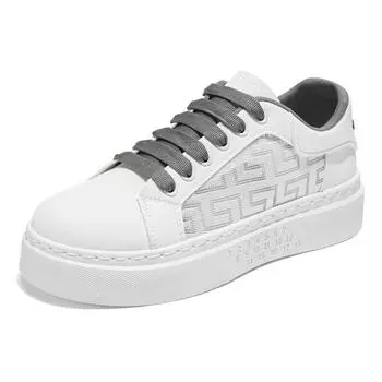 Мужская обувь, летние новые дышащие полые белые туфли, студенческие трендовые универсальные туфли на платформе для спорта и отдыха на доске 39