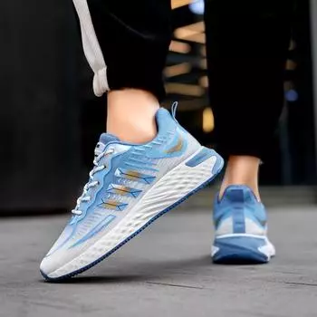 Мужская обувь, летние новые сетчатые кроссовки на платформе со шнуровкой, модные мужские низкие дышащие кроссовки 39