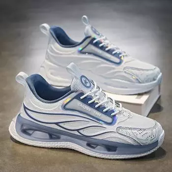 Мужская обувь летняя дышащая 2024 новая сетчатая обувь для папы с эффектом попкорна молодежная повседневная спортивная обувь для бега 36