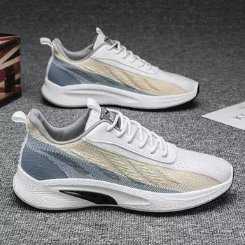 Мужская обувь летняя дышащая дезодорирующая сетчатая обувь спортивная обувь для бега спортивная повседневная обувь для маленького белого папы модная обувь 39