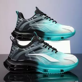 Мужская обувь летняя дышащая кроссовки для бега для учеников младших классов средней школы с сетчатой воздушной подушкой подошва из желе амортизация отскок усиление спортивная обувь 36