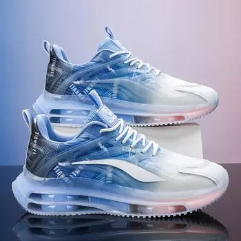 Мужская обувь летняя дышащая кроссовки для бега для учеников младших классов средней школы с сетчатой воздушной подушкой подошва из желе амортизация отскок усиление спортивная обувь 36 небесно-голубой