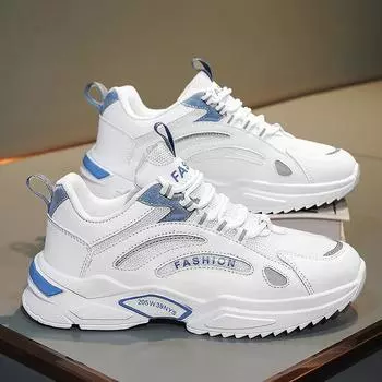 Мужская обувь, летняя дышащая молодежная спортивная обувь, сетчатая, повседневная, маленькая белая, на платформе, модная обувь для папы 39