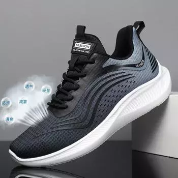 Мужская обувь, летняя дышащая обувь 2024 года, новые модные мужские легкие кроссовки для бега, сетчатая спортивная обувь для улицы, повседневная обувь 40 белый