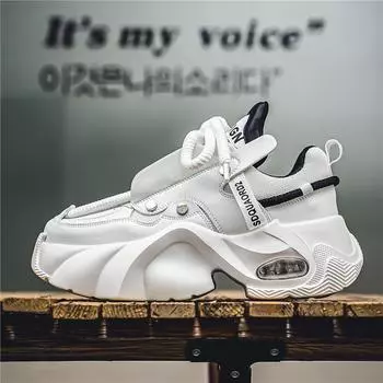 Мужская обувь Летняя дышащая обувь бренда Tide High-End Casual Shoes Trend Универсальная спортивная обувь Толстая подошва для увеличения роста для мужчин 39