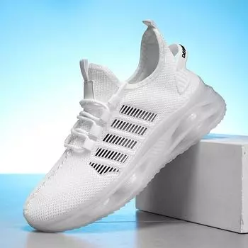 Мужская обувь летняя дышащая обувь из летучей ткани обувь из тонкой сетки спортивная и повседневная обувь ультралегкая мягкая подошва 36