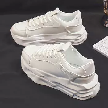 Мужская обувь, летняя дышащая обувь, мужская универсальная платформа, повседневная, легкая в носке обувь Borad, увеличивающая рост, нескользящая, модная спортивная обувь для студентов 39 чёрный