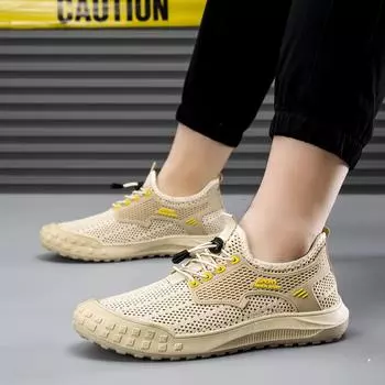 Мужская обувь Летняя дышащая обувь с тонкой сеткой. Мужская обувь для бега на мягкой подошве. Легкая спортивная обувь для отдыха. 39