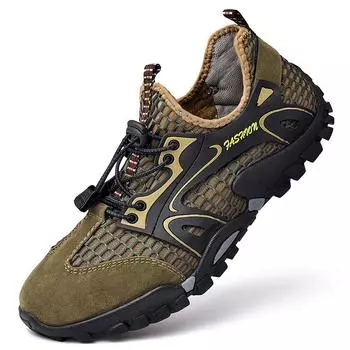 Мужская обувь, летняя дышащая походная обувь, мужская обувь большого размера, сетчатая обувь, спортивная обувь для отдыха на природе, повседневные сандалии, сетчатая дышащая обувь 37