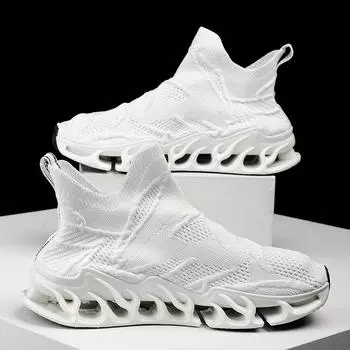 Мужская обувь летняя дышащая сетчатая кроссовки с плетением Fly-Watch кроссовки мужские модные носки обувь Daddy Coco 39