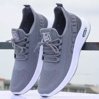 Мужская обувь, летняя дышащая сетчатая обувь 2024 года, новая мужская сетчатая обувь с мягкой подошвой, дезодорирующая, повседневная спортивная обувь 39