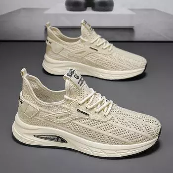 Мужская обувь, летняя, дышащая, сетчатая, полая, тонкая, сетчатая, мягкая подошва, повседневная, с кондиционером, для бега, нескользящая, спортивная обувь для папы 39 синий