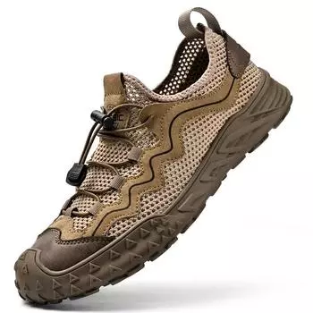 Мужская обувь летняя дышащая тонкая сетчатая полая сетчатая спортивная для отдыха беговая для альпинизма для ходьбы по ручьям легкая сетчатая обувь 38