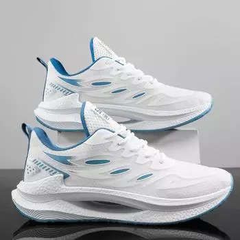 Мужская обувь летняя дышащая трендовая молодежная спортивная обувь для отдыха бег дезодорант легкая сетчатая обувь со всеми модными кроссовками D375 39 чёрный