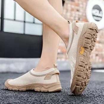 Мужская обувь летняя ленивая обувь с одной педалью с низким верхом, дышащая сетчатая обувь для походов вброд, новая модная повседневная обувь для мужчин 39