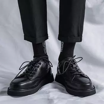 Мужская обувь Летняя мужская повседневная обувь для сёрфинга Универсальная модная обувь Британская кожаная обувь Мужская низкая обувь D17-R 38 чёрный