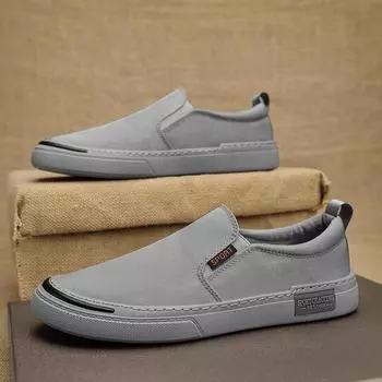 Мужская обувь, летняя, новая, дышащая, из ледяного шелка, старая Пекинская обувь, корейская версия, модная, универсальная обувь, мужская повседневная парусиновая обувь 39 чёрный