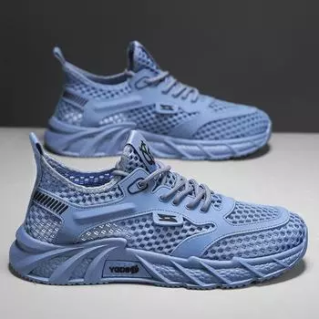 Мужская обувь, летняя, новая, дышащая, сетчатая, мужская, спортивная обувь, универсальная, повседневная, удобная, повседневная, модная обувь для бега 39
