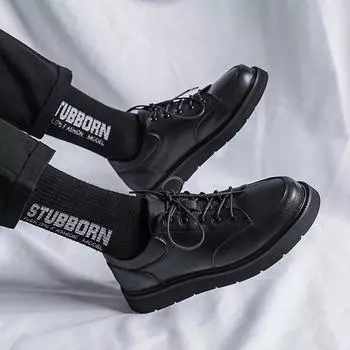 Мужская обувь, летняя новая корейская версия, мужская повседневная обувь для сноуборда, модная обувь, британская кожаная обувь, мужская обувь с низким верхом D17-R 38 чёрный