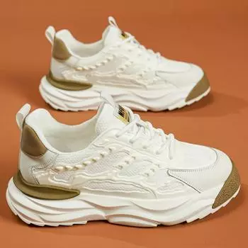 Мужская обувь, летняя новая корейская версия, трендовая обувь для пап, повседневная обувь с мягкой подошвой, модная дышащая сетчатая обувь, увеличивающая рост, спортивная обувь 39