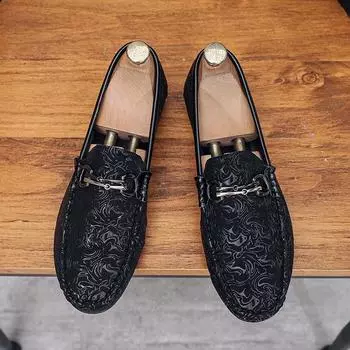 Мужская обувь, летняя, новая обувь Doudou, легкая, мягкая подошва, мягкая поверхность, плоское дно, универсальная, трендовая, модная, принтованная мужская обувь 39