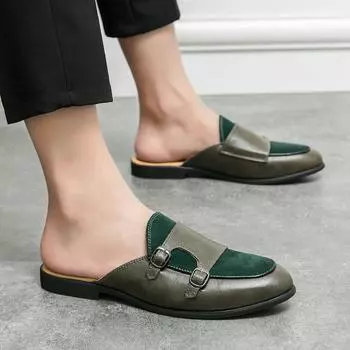 Мужская обувь летняя новая полупрозрачная кожаная обувь модная мужская сумка голова кожаная обувь модная парикмахерская нога обувь Doudou 38