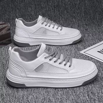 Мужская обувь летняя новая сетчатая дышащая повседневная обувь для серфинга модная универсальная мужская белая обувь студенческая спортивная модная обувь для мужчин 39 чёрный