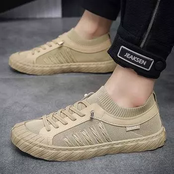 Мужская обувь летняя новая старая Пекинская тканевая обувь летающая тканая дышащая сетчатая обувь для доски ленивая обувь с одной педалью рабочая страховка повседневная обувь 39