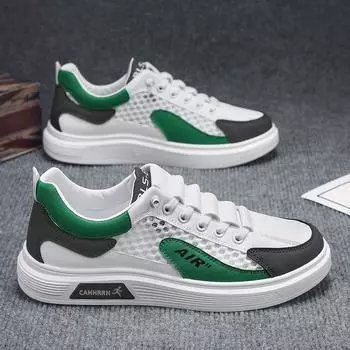 Мужская обувь Летняя обувь с крупной сеткой Модный тренд Универсальная нескользящая сетчатая поверхность Дышащая повседневная обувь Модная обувь 39