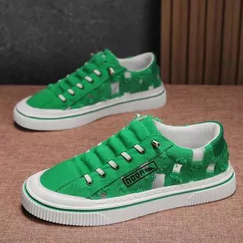 Мужская обувь Летняя парусиновая дышащая трендовая нескользящая обувь для пожилых людей Sense Youth Leisure Sports Board Shoes 39 белый