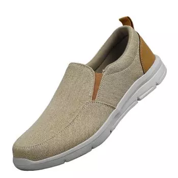 Мужская обувь, летняя парусиновая обувь, дышащие удобные уличные слипоны, повседневные прогулочные кроссовки, классические мужские лоферы 39 хаки