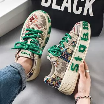 Мужская обувь Летняя парусиновая обувь Повседневная универсальная обувь для сноуборда Мужская обувь на платформе Нескользящая и износостойкая спортивная обувь 41