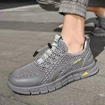 Мужская обувь летняя полая тонкая сетчатая обувь мужская дышащая сетчатая обувь спортивная обувь кроссовки с одной педалью на мягкой подошве 38