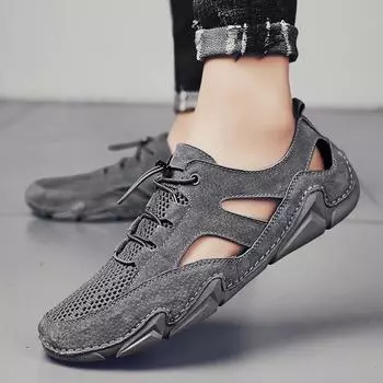 Мужская обувь Летняя повседневная обувь с полыми вставками Сетчатая дышащая универсальная ленивая обувь Doudou Персонализированная обувь Octopus 38