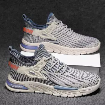 Мужская обувь, летняя сетчатая дышащая повседневная обувь для бега, нескользящая модная спортивная обувь 39 чёрный