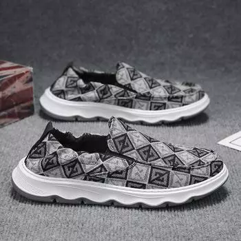 Мужская обувь летняя тканевая обувь дышащая мужская повседневная спортивная легкая тонкая ленивая одна педаль 39 синий