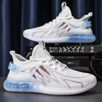 Мужская обувь, летняя трендовая сетчатая дышащая повседневная обувь для бега, подростковая обувь Old Daddy, тканая спортивная обувь 44 белый