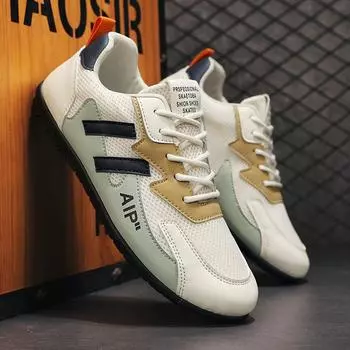 Мужская обувь, летняя уличная повседневная обувь для вождения, классические сетчатые туфли на шнуровке, дышащие мужские кроссовки на плоской подошве, Zapatillas Hombre 39