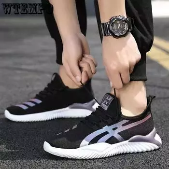 Мужская обувь, лето 2023, дышащая спортивная и повседневная обувь, мужская обувь для доски, модная удобная обувь с сеткой 39 белый