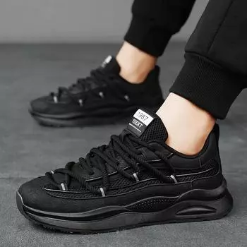Мужская обувь лето 2024 года новые подростковые студенческие повседневные спортивные кроссовки для бега мужские нескользящие повышающие каблук модные туфли для папы 39