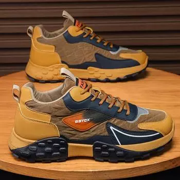 Мужская обувь, лето 2024, новая дышащая спортивная обувь Agan на толстой подошве, мужская повседневная обувь в стиле поп 39