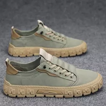 Мужская обувь Лето 2025 Новые дышащие туфли из ткани зонтика Легкие повседневные туфли с мягкой подошвой Носите туфли на плоской подошве 39 зелёный