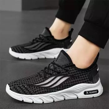 Мужская обувь лето 2024 новые дышащие сетчатые кроссовки мужские беговые повседневные спортивные мужские модные туфли для студентов 39