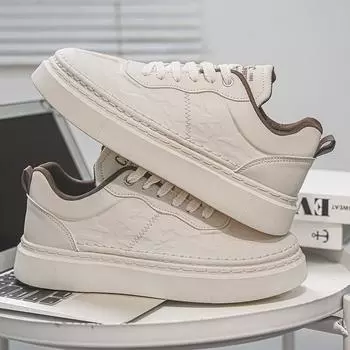 Мужская обувь лето 2024 новые маленькие белые туфли мужская модная универсальная обувь мужская корейская версия удобная спортивная и любительская обувь для сноуборда 39 бежевый