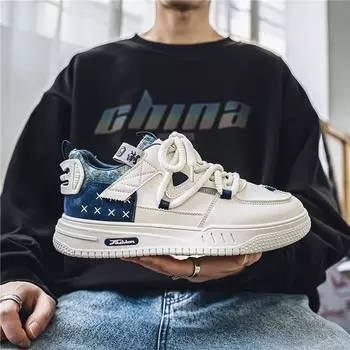 Мужская обувь лето 2024 новый дышащий молодежный тренд универсальные повседневные кроссовки для сноуборда студенческие спортивные маленькие белые кроссовки 39